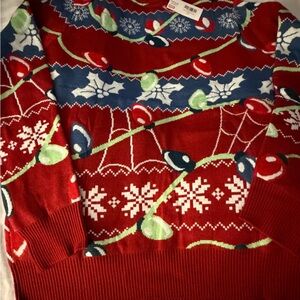 Marvel Red Holiday Light-Up Pattern Sweater